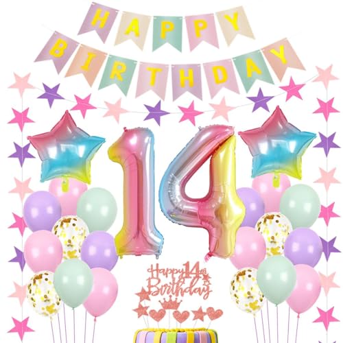 Luftballon 14. Geburtstag Rosa, Geburtstagsdeko Mädchen 14 Jahr,14.Geburtstag deko für Mädchen,Geburtstagsdeko 14 Jahr Mädchen,Ballon 14. Geburtstag,Regenbogen Luftballon Mädchen 14 Jahr Luftballon 14. Geburtstag Rosa, Geburtstagsdeko Mädchen 14 Jahr,14.Geburtstag deko für Mädchen,Geburtstagsdeko 14 Jahr Mädchen,Ballon 14. Geburtstag,Regenbogen Luftballon Mädchen 14 Jahr von Haosell