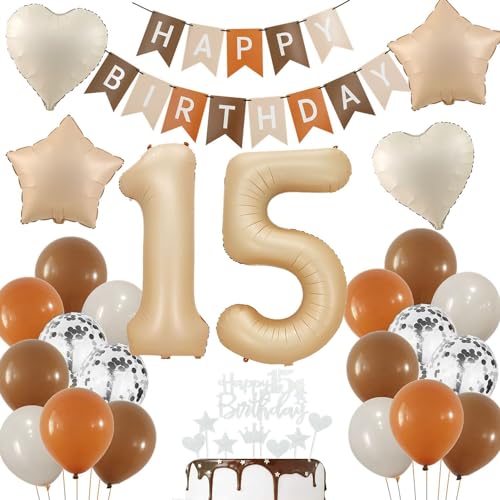 Luftballon 15 Geburtstag Creme, Luftballon 15 Geburtstag Nude, 15 Geburtstag Deko, 15 Geburtstag Mädchen Junge, Beige 15 Ballon Deko, 15. Geburtstag Dekorationen, Boho 15 Luftballon Beige Luftballon 15 Geburtstag Creme, Luftballon 15 Geburtstag Nude, 15 Geburtstag Deko, 15 Geburtstag Mädchen Junge, Beige 15 Ballon Deko, 15. Geburtstag Dekorationen, Boho 15 Luftballon Beige von Haosell