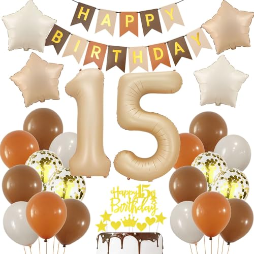 Luftballon 15 Jahre Geburtstagsdeko Nude, Creme 15. Luftballons Deko, 15 Geburtstag Mädchen Junge, Geburtstagsdeko 15. Beige Gold, Ballon 15 Geburtstagdeko, Beige Gold 15 Jahre Party Deko Luftballon 15 Jahre Geburtstagsdeko Nude, Creme 15. Luftballons Deko, 15 Geburtstag Mädchen Junge, Geburtstagsdeko 15. Beige Gold, Ballon 15 Geburtstagdeko, Beige Gold 15 Jahre Party Deko von Haosell