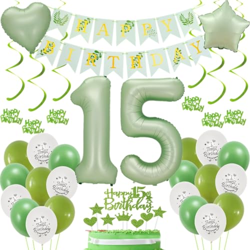 Luftballon 15 Salbeigrün,15. Geburtstag Dekoration Grün Deko,15. Geburtstag Mädchen, Geburtstagsdeko 15 Jahre Mädchen,Grün Tortendeko Geburtstag 15 Jahre Junge Mädchen,Luftballons 15 Geburtstag Luftballon 15 Salbeigrün,15. Geburtstag Dekoration Grün Deko,15. Geburtstag Mädchen, Geburtstagsdeko 15 Jahre Mädchen,Grün Tortendeko Geburtstag 15 Jahre Junge Mädchen,Luftballons 15 Geburtstag von Haosell