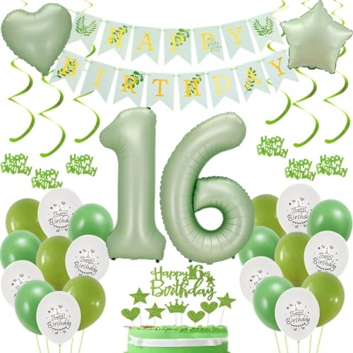 Luftballon 16 Salbeigrün,16. Geburtstag Dekoration Grün Deko,16. Geburtstag Mädchen, Geburtstagsdeko 16 Jahre Mädchen,Grün Tortendeko 16 Jahre Junge ,Luftballons 16 Luftballon 16 Salbeigrün,16. Geburtstag Dekoration Grün Deko,16. Geburtstag Mädchen, Geburtstagsdeko 16 Jahre Mädchen,Grün Tortendeko 16 Jahre Junge ,Luftballons 16 von Haosell
