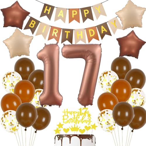 Luftballon 17. Geburtstag Braun, 17 Geburtstag Deko Retro Braune, 17 Jahre Dunkelbraun Partyballon, Deko 17 Geburtstag Boho, 17 Jahre Party Dekoration, 17 Geburtstagsdeko Mädchen Junge Braun Luftballon 17. Geburtstag Braun, 17 Geburtstag Deko Retro Braune, 17 Jahre Dunkelbraun Partyballon, Deko 17 Geburtstag Boho, 17 Jahre Party Dekoration, 17 Geburtstagsdeko Mädchen Junge Braun von Haosell
