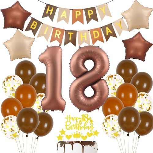 Luftballon 18. Geburtstag Braun, 18 Geburtstag Deko Retro Braune, 18 Jahre Dunkelbraun Partyballon, Deko 18 Geburtstag Boho, 18 Jahre Party Dekoration, 18 Geburtstagsdeko Mädchen Junge Braun Luftballon 18. Geburtstag Braun, 18 Geburtstag Deko Retro Braune, 18 Jahre Dunkelbraun Partyballon, Deko 18 Geburtstag Boho, 18 Jahre Party Dekoration, 18 Geburtstagsdeko Mädchen Junge Braun von Haosell