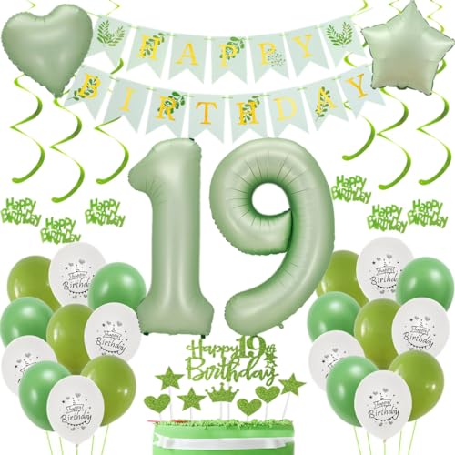 Luftballon 19 Salbeigrün,19. Geburtstag Dekoration Grün Deko,19. Geburtstag Mädchen, Geburtstagsdeko 19 Jahre Mädchen,Grün Tortendeko Geburtstag 19 Jahre Junge Mädchen,Luftballons 19 Geburtstag Luftballon 19 Salbeigrün,19. Geburtstag Dekoration Grün Deko,19. Geburtstag Mädchen, Geburtstagsdeko 19 Jahre Mädchen,Grün Tortendeko Geburtstag 19 Jahre Junge Mädchen,Luftballons 19 Geburtstag von Haosell