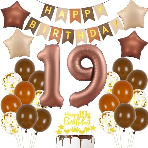 Luftballon 19. Geburtstag Braun, 19 Geburtstag Deko Retro Braune, 19 Jahre Dunkelbraun Partyballon, Deko 19 Geburtstag Boho, 19 Jahre Party Dekoration, 19 Geburtstagsdeko Mädchen Junge Braun Luftballon 19. Geburtstag Braun, 19 Geburtstag Deko Retro Braune, 19 Jahre Dunkelbraun Partyballon, Deko 19 Geburtstag Boho, 19 Jahre Party Dekoration, 19 Geburtstagsdeko Mädchen Junge Braun von Haosell