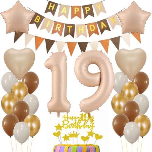 Luftballon 19. Geburtstag Deko,19 Jahr Beige Braun Luftballon, Geburtstagsdeko 19 Jahre Braun Beige, Ballon 19. Geburtstag, Luftballons Zahl 19 für Mädchen Junge, Tortendeko 19 Geburtstag Luftballon 19. Geburtstag Deko,19 Jahr Beige Braun Luftballon, Geburtstagsdeko 19 Jahre Braun Beige, Ballon 19. Geburtstag, Luftballons Zahl 19 für Mädchen Junge, Tortendeko 19 Geburtstag von Haosell