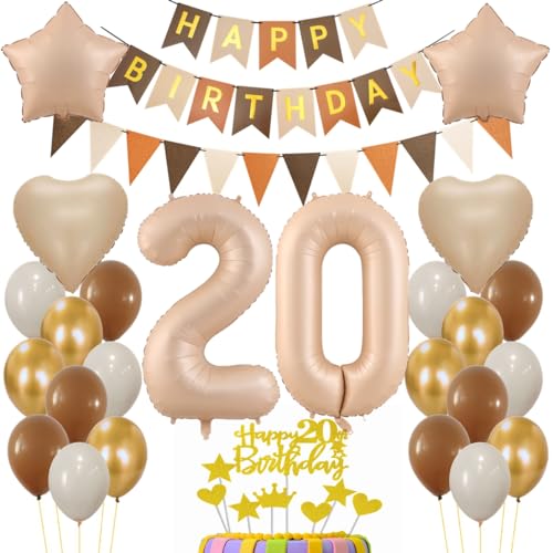 Luftballon 20. Geburtstag Deko, 20 Jahr Beige Braun Luftballon, Geburtstagsdeko 20 Jahre Braun Beige, Ballon 20. Geburtstag Frau Mann, Luftballons Zahl 20 für Frauen Männer, Braun 20. Party Deko Luftballon 20. Geburtstag Deko, 20 Jahr Beige Braun Luftballon, Geburtstagsdeko 20 Jahre Braun Beige, Ballon 20. Geburtstag Frau Mann, Luftballons Zahl 20 für Frauen Männer, Braun 20. Party Deko von Haosell