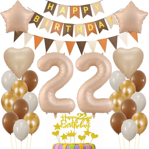 Luftballon 22. Geburtstag Deko, 22 Jahr Beige Braun Luftballon, Geburtstagsdeko 22 Jahre Braun Beige, Ballon 22. Geburtstag Frau Mann, Luftballons Zahl 22 für Frauen Männer, Braun 22. Party Deko Luftballon 22. Geburtstag Deko, 22 Jahr Beige Braun Luftballon, Geburtstagsdeko 22 Jahre Braun Beige, Ballon 22. Geburtstag Frau Mann, Luftballons Zahl 22 für Frauen Männer, Braun 22. Party Deko von Haosell