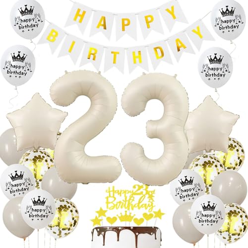 Luftballon 23 Jahr Geburtstag Creme, Deko Frau Mann, Geburtstagsdeko Gold, Ballon Beige, Luftballons Dekorationen, 23. Ballon Luftballon 23 Jahr Geburtstag Creme, Deko Frau Mann, Geburtstagsdeko Gold, Ballon Beige, Luftballons Dekorationen, 23. Ballon von Haosell