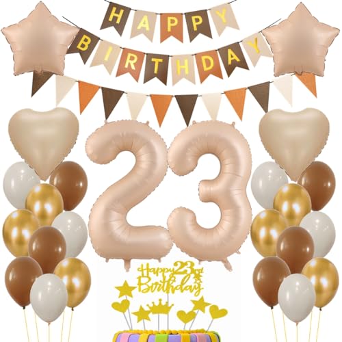 Luftballon 23. Geburtstag Deko, 23 Jahr Beige Braun Luftballon, Geburtstagsdeko 23 Jahre Braun Beige, Ballon 23. Geburtstag Frau Mann, Luftballons Zahl 23 für Frauen Männer, Braun 23. Party Deko Luftballon 23. Geburtstag Deko, 23 Jahr Beige Braun Luftballon, Geburtstagsdeko 23 Jahre Braun Beige, Ballon 23. Geburtstag Frau Mann, Luftballons Zahl 23 für Frauen Männer, Braun 23. Party Deko von Haosell