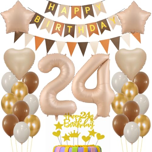 Luftballon 24. Geburtstag Deko, 24 Jahr Beige Braun Luftballon, Geburtstagsdeko 24 Jahre Braun Beige, Ballon 24. Geburtstag Frau Mann, Luftballons Zahl 24 für Frauen Männer, Braun 24. Party Deko Luftballon 24. Geburtstag Deko, 24 Jahr Beige Braun Luftballon, Geburtstagsdeko 24 Jahre Braun Beige, Ballon 24. Geburtstag Frau Mann, Luftballons Zahl 24 für Frauen Männer, Braun 24. Party Deko von Haosell