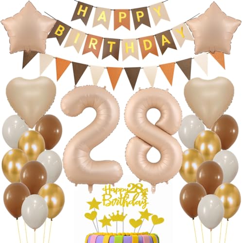 Luftballon 28. Geburtstag Deko, 28 Jahr Beige Braun Luftballon, Geburtstagsdeko 28 Jahre Braun Beige, Ballon 28. Geburtstag Frau Mann, Luftballons Zahl 28 für Frauen Männer, Braun 28. Party Deko Luftballon 28. Geburtstag Deko, 28 Jahr Beige Braun Luftballon, Geburtstagsdeko 28 Jahre Braun Beige, Ballon 28. Geburtstag Frau Mann, Luftballons Zahl 28 für Frauen Männer, Braun 28. Party Deko von Haosell