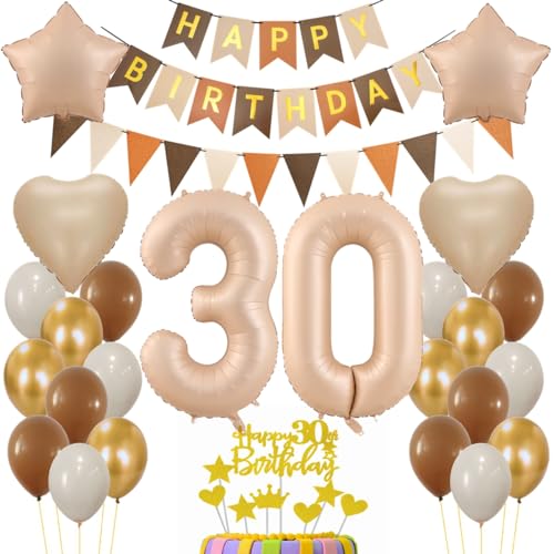 Luftballon 30. Geburtstag Deko, 30 Jahr Beige Braun Luftballon, Geburtstagsdeko 30 Jahre Braun Beige, Ballon 30. Geburtstag Frau Mann, Luftballons Zahl 30 für Frauen Männer, Braun 30. Party Deko Luftballon 30. Geburtstag Deko, 30 Jahr Beige Braun Luftballon, Geburtstagsdeko 30 Jahre Braun Beige, Ballon 30. Geburtstag Frau Mann, Luftballons Zahl 30 für Frauen Männer, Braun 30. Party Deko von Haosell