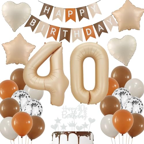 Luftballon 40 Geburtstag Creme, Luftballon 40 Geburtstag Nude, 40 Geburtstag Deko, 40 Geburtstag Frau Mann, Beige 40 Ballon Deko, 40. Geburtstag Dekorationen, Boho 40 Luftballon Beige von Haosell