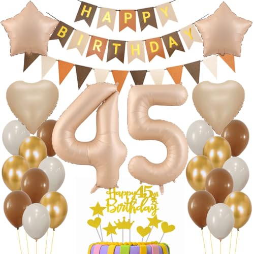 Luftballon 45. Geburtstag Deko, 45 Jahr Beige Braun Luftballon, Geburtstagsdeko 45 Jahre Braun Beige, Ballon 45. Geburtstag Frau Mann, Luftballons Zahl 45 für Frauen Männer, Braun 45. Party Deko Luftballon 45. Geburtstag Deko, 45 Jahr Beige Braun Luftballon, Geburtstagsdeko 45 Jahre Braun Beige, Ballon 45. Geburtstag Frau Mann, Luftballons Zahl 45 für Frauen Männer, Braun 45. Party Deko von Haosell