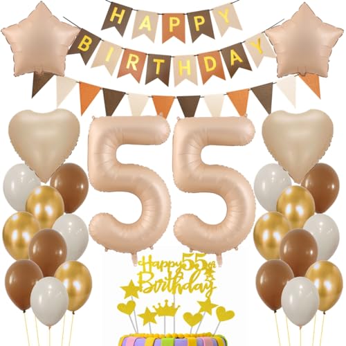 Luftballon 55. Geburtstag Deko, 55 Jahr Beige Braun Luftballon, Geburtstagsdeko 55 Jahre Braun Beige, Ballon 55. Geburtstag Frau Mann, Luftballons Zahl 55 für Frauen Männer, Braun 55. Party Deko Luftballon 55. Geburtstag Deko, 55 Jahr Beige Braun Luftballon, Geburtstagsdeko 55 Jahre Braun Beige, Ballon 55. Geburtstag Frau Mann, Luftballons Zahl 55 für Frauen Männer, Braun 55. Party Deko von Haosell