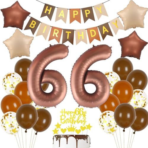 Haosell 66. Geburtstag Deko Retro Braune, 66 Jahre Party Dekoration, 66 Geburtstagsdeko Frau Mann Braun Haosell 66. Geburtstag Deko Retro Braune, 66 Jahre Party Dekoration, 66 Geburtstagsdeko Frau Mann Braun von Haosell