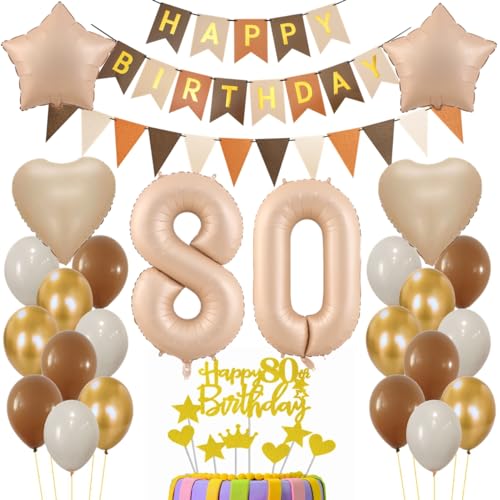 Luftballon 80. Geburtstag Deko, 80 Jahr Beige Braun Luftballon, Geburtstagsdeko 80 Jahre Braun Beige, Ballon 80. Geburtstag Frau Mann, Luftballons Zahl 80 für Frauen Männer, Braun 80. Party Deko Luftballon 80. Geburtstag Deko, 80 Jahr Beige Braun Luftballon, Geburtstagsdeko 80 Jahre Braun Beige, Ballon 80. Geburtstag Frau Mann, Luftballons Zahl 80 für Frauen Männer, Braun 80. Party Deko von Haosell