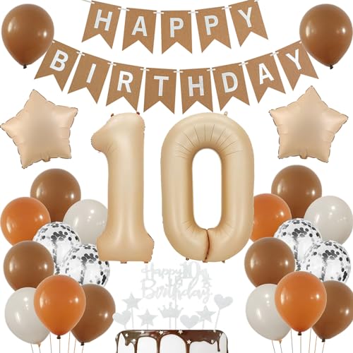 Luftballons 10 Jahre Brau,10 Geburtstag Deko Beige, Deko 10 Geburtstags Mädchen,10 Jahre Geburtstagsdeko Ballon,Boho 10. Luftballon Beige,Party Deko 10 Luftballon, Junge 10. Geburtstag Dekoration Luftballons 10 Jahre Brau,10 Geburtstag Deko Beige, Deko 10 Geburtstags Mädchen,10 Jahre Geburtstagsdeko Ballon,Boho 10. Luftballon Beige,Party Deko 10 Luftballon, Junge 10. Geburtstag Dekoration von Haosell