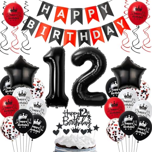 Luftballons 12. Geburtstagsdeko Rot Schwarz, 12 Jahre Schwarz Rot Geburtstag Partydekoration, 12. Luftballons Geburtstag Rot Schwarz, Ballons 12 Jahre Junge Mädchen, 12. Geburtstag Party Deko Luftballons 12. Geburtstagsdeko Rot Schwarz, 12 Jahre Schwarz Rot Geburtstag Partydekoration, 12. Luftballons Geburtstag Rot Schwarz, Ballons 12 Jahre Junge Mädchen, 12. Geburtstag Party Deko von Haosell