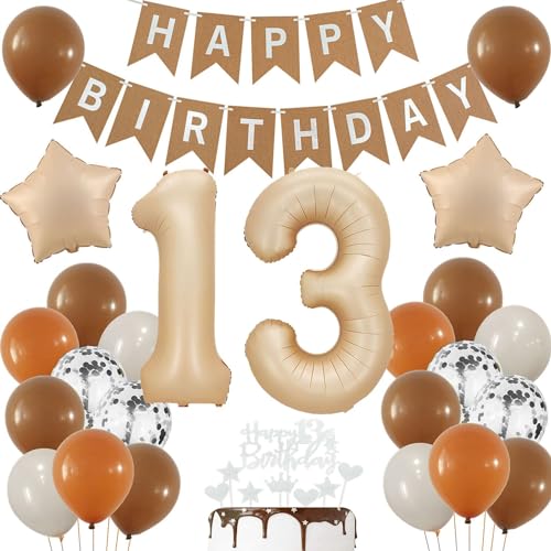 Luftballons 13 Jahre Brau,13 Geburtstag Deko Beige, Deko 13 Geburtstags Mädchen,13 Jahre Geburtstagsdeko Ballon,Boho 13. Luftballon Beige,Party Deko 13 Luftballon, Junge 13. Geburtstag Dekoration Luftballons 13 Jahre Brau,13 Geburtstag Deko Beige, Deko 13 Geburtstags Mädchen,13 Jahre Geburtstagsdeko Ballon,Boho 13. Luftballon Beige,Party Deko 13 Luftballon, Junge 13. Geburtstag Dekoration von Haosell