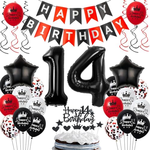 Luftballons 14. Geburtstagsdeko Rot Schwarz, 14 Jahre Schwarz Rot Geburtstag Partydekoration, 14. Luftballons Geburtstag , Ballons 14 Jahre Junge Mädchen, 14. Party Deko Luftballons 14. Geburtstagsdeko Rot Schwarz, 14 Jahre Schwarz Rot Geburtstag Partydekoration, 14. Luftballons Geburtstag , Ballons 14 Jahre Junge Mädchen, 14. Party Deko von Haosell
