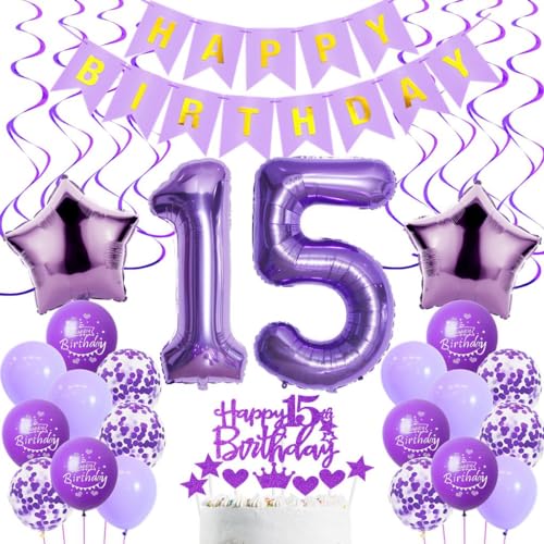 Luftballons 15. Geburtstag Mädchen Deko, Lila 15. Geburtstag Party Deko, Geburtstagsdeko 15 Jahre Mädchen Lila, 15. Geburtstag Dekoration Mädchen, Lila 15. Tortendeko Geburtstag,15. Ballon Lila Luftballons 15. Geburtstag Mädchen Deko, Lila 15. Geburtstag Party Deko, Geburtstagsdeko 15 Jahre Mädchen Lila, 15. Geburtstag Dekoration Mädchen, Lila 15. Tortendeko Geburtstag,15. Ballon Lila von Haosell
