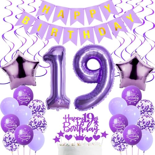 Luftballons 19. Geburtstag Mädchen Deko, Lila 19. Geburtstag Party Deko, Geburtstagsdeko 19 Jahre Mädchen Lila, 19. Geburtstag Dekoration Mädchen, Lila 19. Tortendeko Geburtstag,19. Ballon Lila Luftballons 19. Geburtstag Mädchen Deko, Lila 19. Geburtstag Party Deko, Geburtstagsdeko 19 Jahre Mädchen Lila, 19. Geburtstag Dekoration Mädchen, Lila 19. Tortendeko Geburtstag,19. Ballon Lila von Haosell