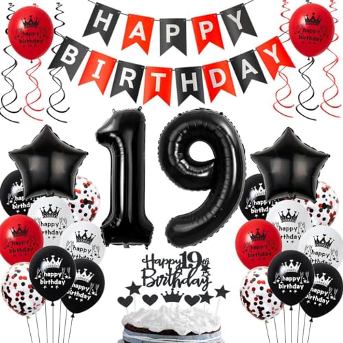 Luftballons 19. Geburtstagsdeko Rot Schwarz, 19 Jahre Schwarz Rot Geburtstag Partydekoration, 19. Luftballons Geburtstag , Ballons 19 Jahre Junge Mädchen, 19. Party Deko Luftballons 19. Geburtstagsdeko Rot Schwarz, 19 Jahre Schwarz Rot Geburtstag Partydekoration, 19. Luftballons Geburtstag , Ballons 19 Jahre Junge Mädchen, 19. Party Deko von Haosell
