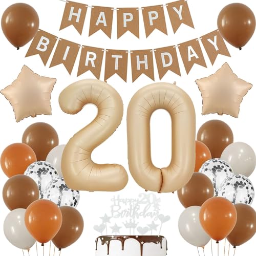 Luftballons 20 Jahre Brau,20 Geburtstag Deko Beige, Deko 20 Geburtstags Frau,20 Jahre Geburtstagsdeko Ballon,Boho 20. Luftballon Beige,Party Deko 20 Luftballon, Mann 20. Geburtstag Dekoration Luftballons 20 Jahre Brau,20 Geburtstag Deko Beige, Deko 20 Geburtstags Frau,20 Jahre Geburtstagsdeko Ballon,Boho 20. Luftballon Beige,Party Deko 20 Luftballon, Mann 20. Geburtstag Dekoration von Haosell
