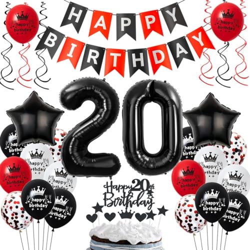 Luftballons 20. Geburtstagsdeko Rot Schwarz, 20 Jahre Schwarz Rot Geburtstag Partydekoration, 20. Luftballons Geburtstag Rot Schwarz, Ballons 20 Jahre Mann Frau, 20. Geburtstag Party Deko Luftballons 20. Geburtstagsdeko Rot Schwarz, 20 Jahre Schwarz Rot Geburtstag Partydekoration, 20. Luftballons Geburtstag Rot Schwarz, Ballons 20 Jahre Mann Frau, 20. Geburtstag Party Deko von Haosell