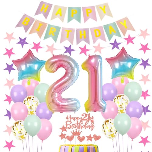 Luftballons 21 Geburtstag Dekoration Frau Rosa, 21.Geburtstag Deko Frau, Geburtstagsdeko Frau 21 Jahre,Frauen 21 Geburtstagsdeko bunt,Luftballon 21. Geburtstag Rosa,Regenbogen Luftballon 21 Jahre Luftballons 21 Geburtstag Dekoration Frau Rosa, 21.Geburtstag Deko Frau, Geburtstagsdeko Frau 21 Jahre,Frauen 21 Geburtstagsdeko bunt,Luftballon 21. Geburtstag Rosa,Regenbogen Luftballon 21 Jahre von Haosell