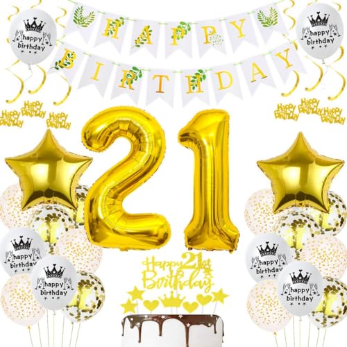 Luftballons 21. Geburtstag Gold, 21 Geburtstag Deko Luftballon Gold, 21 Jahre Geburtstagsdeko Frau Mann, 21. Geburtstag Party Deko Männer Frauen, Ballon 21 Jahre Party Dekorationen Gold Luftballons 21. Geburtstag Gold, 21 Geburtstag Deko Luftballon Gold, 21 Jahre Geburtstagsdeko Frau Mann, 21. Geburtstag Party Deko Männer Frauen, Ballon 21 Jahre Party Dekorationen Gold von Haosell