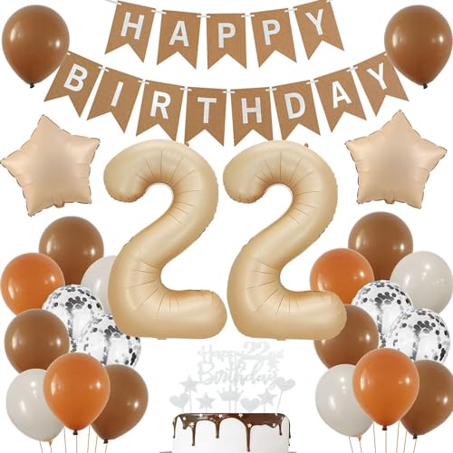 Luftballons 22 Jahre Brau,22 Geburtstag Deko Beige, Deko 22 Geburtstags Frau,22 Jahre Geburtstagsdeko Ballon,Boho 22. Luftballon Beige,Party Deko 22 Luftballon, Mann 22. Geburtstag Dekoration Luftballons 22 Jahre Brau,22 Geburtstag Deko Beige, Deko 22 Geburtstags Frau,22 Jahre Geburtstagsdeko Ballon,Boho 22. Luftballon Beige,Party Deko 22 Luftballon, Mann 22. Geburtstag Dekoration von Haosell