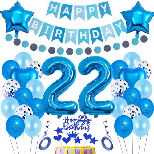 Luftballons 22. Geburtstag Deko Blau,22. Geburtstag Dekoration,Blau Tortendeko Geburtstag 22 Jahre,Mann 22 Geburtstag Deko,Frau Männer Ballon 22. Party Deko, Geburtstagsdeko 22. Mann Frauen Deko Luftballons 22. Geburtstag Deko Blau,22. Geburtstag Dekoration,Blau Tortendeko Geburtstag 22 Jahre,Mann 22 Geburtstag Deko,Frau Männer Ballon 22. Party Deko, Geburtstagsdeko 22. Mann Frauen Deko von Haosell