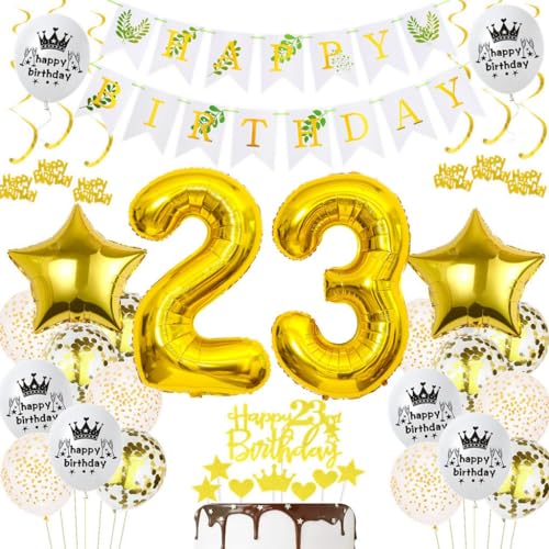Luftballons 23. Geburtstag Gold, 23 Geburtstag Deko Luftballon Gold, 23 Jahre Geburtstagsdeko Frau Mann, 23. Party Deko Männer Frauen, Ballon 23 Jahre Party Dekorationen Luftballons 23. Geburtstag Gold, 23 Geburtstag Deko Luftballon Gold, 23 Jahre Geburtstagsdeko Frau Mann, 23. Party Deko Männer Frauen, Ballon 23 Jahre Party Dekorationen von Haosell