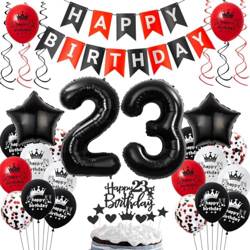 Luftballons 23. Geburtstagsdeko Rot Schwarz - Party Dekoration für 23 Jahre Mann Frau - Ballons für 23. Geburtstag in Rot und Schwarz Luftballons 23. Geburtstagsdeko Rot Schwarz - Party Dekoration für 23 Jahre Mann Frau - Ballons für 23. Geburtstag in Rot und Schwarz von Haosell