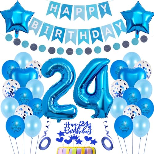Luftballons 24. Geburtstag Deko Blau,24. Geburtstag Dekoration,Blau Tortendeko Geburtstag 24 Jahre,Mann 24 Geburtstag Deko,Frau Männer Ballon 24. Party Deko, Geburtstagsdeko 24. Mann Frauen Deko Luftballons 24. Geburtstag Deko Blau,24. Geburtstag Dekoration,Blau Tortendeko Geburtstag 24 Jahre,Mann 24 Geburtstag Deko,Frau Männer Ballon 24. Party Deko, Geburtstagsdeko 24. Mann Frauen Deko von Haosell