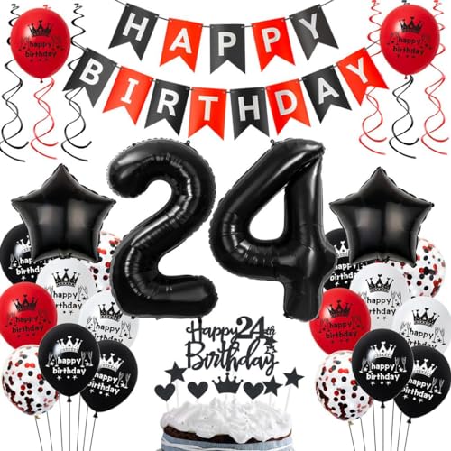 Luftballons 24. Geburtstagsdeko Rot Schwarz, 24 Jahre Schwarz Rot Geburtstag Partydekoration, 24. Luftballons Geburtstag Rot Schwarz, Ballons 24 Jahre Mann Frau, 24. Geburtstag Party Deko Luftballons 24. Geburtstagsdeko Rot Schwarz, 24 Jahre Schwarz Rot Geburtstag Partydekoration, 24. Luftballons Geburtstag Rot Schwarz, Ballons 24 Jahre Mann Frau, 24. Geburtstag Party Deko von Haosell