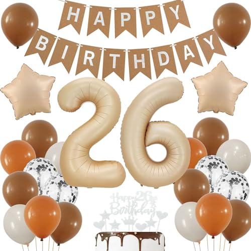 Luftballons 26 Jahre Brau,26 Geburtstag Deko Beige, Deko 26 Geburtstags Frau,26 Jahre Geburtstagsdeko Ballon,Boho 26. Luftballon Beige,Party Deko 26 Luftballon, Mann 26. Geburtstag Dekoration Luftballons 26 Jahre Brau,26 Geburtstag Deko Beige, Deko 26 Geburtstags Frau,26 Jahre Geburtstagsdeko Ballon,Boho 26. Luftballon Beige,Party Deko 26 Luftballon, Mann 26. Geburtstag Dekoration von Haosell