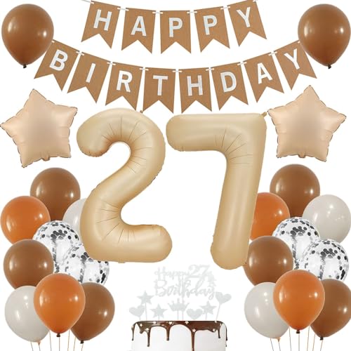 Luftballons 27 Jahre Brau,27 Geburtstag Deko Beige, Deko 27 Geburtstags Frau,27 Jahre Geburtstagsdeko Ballon,Boho 27. Luftballon Beige,Party Deko 27 Luftballon, Mann 27. Geburtstag Dekoration Luftballons 27 Jahre Brau,27 Geburtstag Deko Beige, Deko 27 Geburtstags Frau,27 Jahre Geburtstagsdeko Ballon,Boho 27. Luftballon Beige,Party Deko 27 Luftballon, Mann 27. Geburtstag Dekoration von Haosell