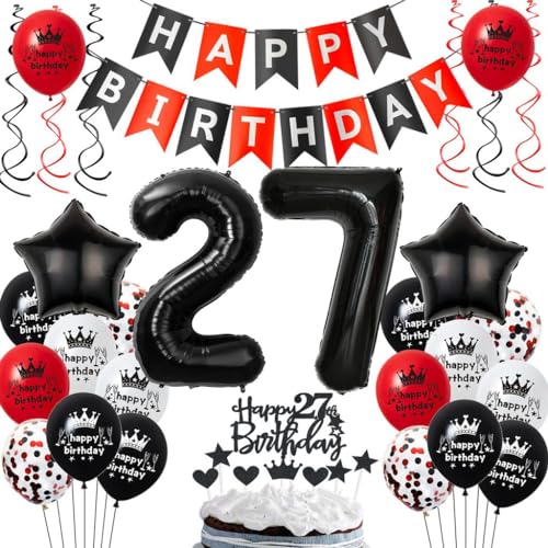 Luftballons 27. Geburtstagsdeko Rot Schwarz, 27 Jahre Schwarz Rot Geburtstag Partydekoration, 27. Luftballons Geburtstag Rot Schwarz, Ballons 27 Jahre Mann Frau, 27. Geburtstag Party Deko Luftballons 27. Geburtstagsdeko Rot Schwarz, 27 Jahre Schwarz Rot Geburtstag Partydekoration, 27. Luftballons Geburtstag Rot Schwarz, Ballons 27 Jahre Mann Frau, 27. Geburtstag Party Deko von Haosell