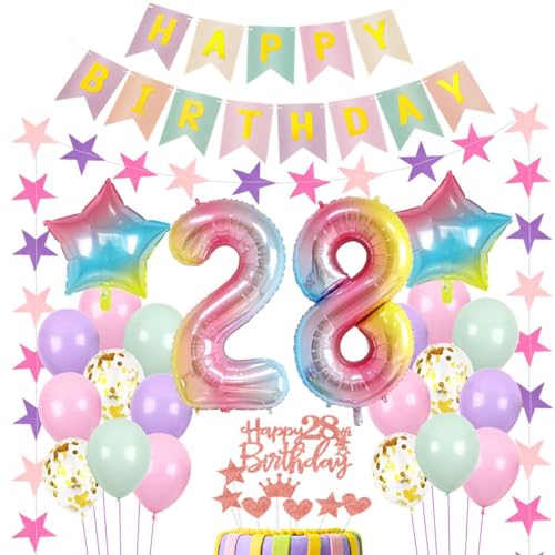 Luftballons 28 Geburtstag Dekoration Frau Rosa, 28.Geburtstag Deko Frau, Geburtstagsdeko Frau 28 Jahre,Frauen 28 Geburtstagsdeko bunt,Luftballon 28. Geburtstag Rosa,Regenbogen Luftballon 28 Jahre Luftballons 28 Geburtstag Dekoration Frau Rosa, 28.Geburtstag Deko Frau, Geburtstagsdeko Frau 28 Jahre,Frauen 28 Geburtstagsdeko bunt,Luftballon 28. Geburtstag Rosa,Regenbogen Luftballon 28 Jahre von Haosell