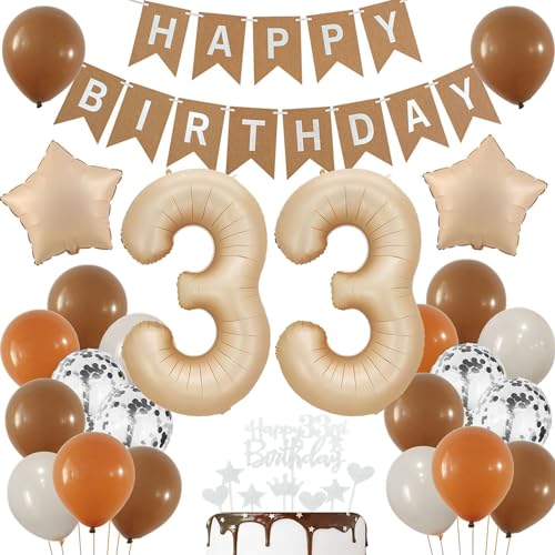 Luftballons 33 Jahre Brau,33 Geburtstag Deko Beige, Deko 33 Geburtstags Frau,33 Jahre Geburtstagsdeko Ballon,Boho 33. Luftballon Beige,Party Deko 33 Luftballon, Mann 33. Geburtstag Dekoration Luftballons 33 Jahre Brau,33 Geburtstag Deko Beige, Deko 33 Geburtstags Frau,33 Jahre Geburtstagsdeko Ballon,Boho 33. Luftballon Beige,Party Deko 33 Luftballon, Mann 33. Geburtstag Dekoration von Haosell