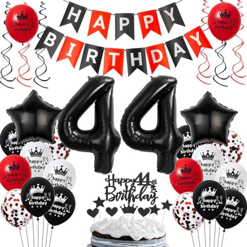 Luftballons 44. Geburtstagsdeko Rot Schwarz, Partydekoration für Mann und Frau, Ballons 44 Jahre, Geburtstag Party Deko Luftballons 44. Geburtstagsdeko Rot Schwarz, Partydekoration für Mann und Frau, Ballons 44 Jahre, Geburtstag Party Deko von Haosell