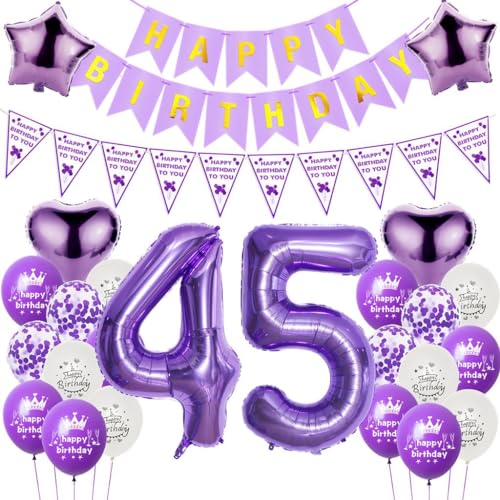 Luftballons 45. Geburtstag Dekoration Lila, 45. Geburtstag Dekoration Frau, Ballons Geburtstag 45 Zahl Lila, Frauen 45. Geburtstag Party Deko, Ballon 45. Geburtstag Frau lila, Deko 45. Ballon Luftballons 45. Geburtstag Dekoration Lila, 45. Geburtstag Dekoration Frau, Ballons Geburtstag 45 Zahl Lila, Frauen 45. Geburtstag Party Deko, Ballon 45. Geburtstag Frau lila, Deko 45. Ballon von Haosell
