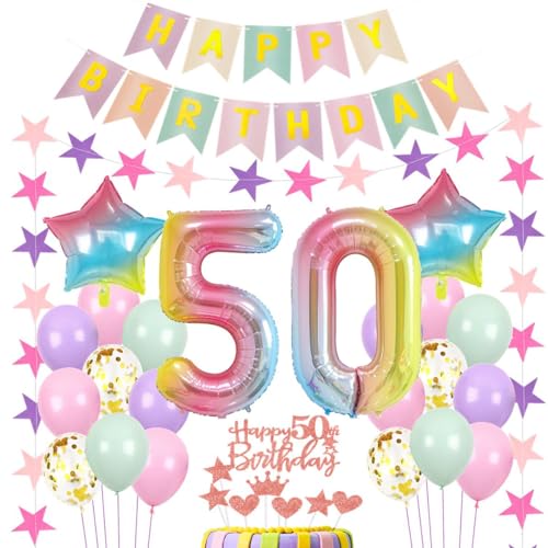 Luftballons 50 Geburtstag Dekoration Frau Rosa, 50.Geburtstag Deko Frau, Geburtstagsdeko Frau 50 Jahre,Frauen 50 Geburtstagsdeko bunt,Luftballon 50. Geburtstag Rosa,Regenbogen Luftballon 50 Jahre Luftballons 50 Geburtstag Dekoration Frau Rosa, 50.Geburtstag Deko Frau, Geburtstagsdeko Frau 50 Jahre,Frauen 50 Geburtstagsdeko bunt,Luftballon 50. Geburtstag Rosa,Regenbogen Luftballon 50 Jahre von Haosell