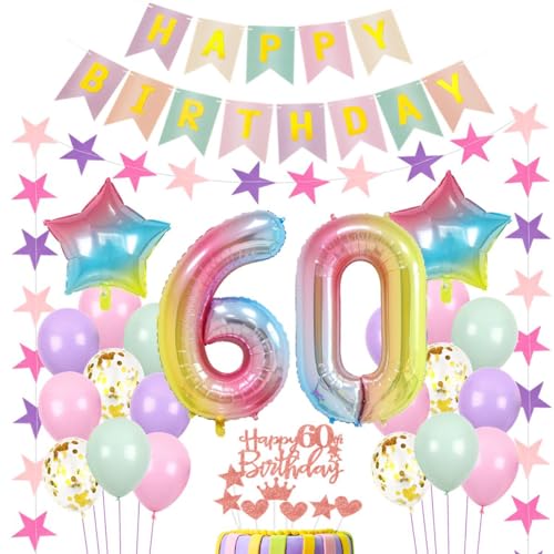 Luftballons 60 Geburtstag Dekoration Frau Rosa, 60.Geburtstag Deko Frau, Geburtstagsdeko Frau 60 Jahre,Frauen 60 Geburtstagsdeko bunt,Luftballon 60. Geburtstag Rosa,Regenbogen Luftballon 60 Jahre Luftballons 60 Geburtstag Dekoration Frau Rosa, 60.Geburtstag Deko Frau, Geburtstagsdeko Frau 60 Jahre,Frauen 60 Geburtstagsdeko bunt,Luftballon 60. Geburtstag Rosa,Regenbogen Luftballon 60 Jahre von Haosell