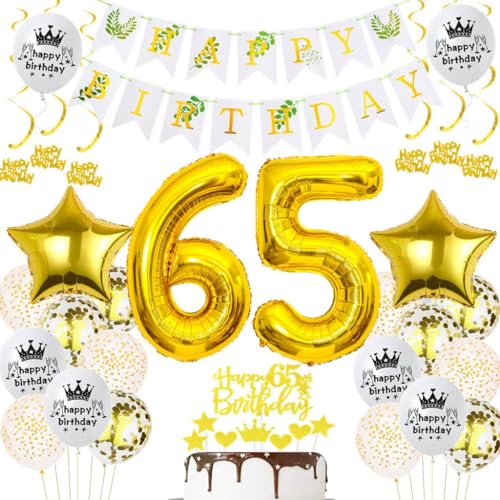 Luftballons 65. Geburtstag Gold, 65 Geburtstag Deko Luftballon Gold, 65 Jahre Geburtstagsdeko Frau Mann, 65. Geburtstag Party Deko Männer Frauen, Ballon 65 Jahre Party Dekorationen Gold Luftballons 65. Geburtstag Gold, 65 Geburtstag Deko Luftballon Gold, 65 Jahre Geburtstagsdeko Frau Mann, 65. Geburtstag Party Deko Männer Frauen, Ballon 65 Jahre Party Dekorationen Gold von Haosell