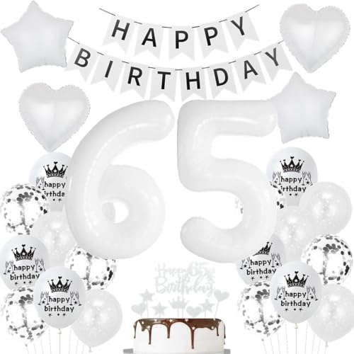 Luftballons 65. Weiß, 65 Geburtstag Deko Weiß, 65. Geburtstag Frau Mann Deko, 65 Geburtstag Weiß Luftballons, 65 Jahre Weiß Luftballon, 65 Jahre Party Deko Weiß, Ballon 65 Jahre Party Deko von Haosell